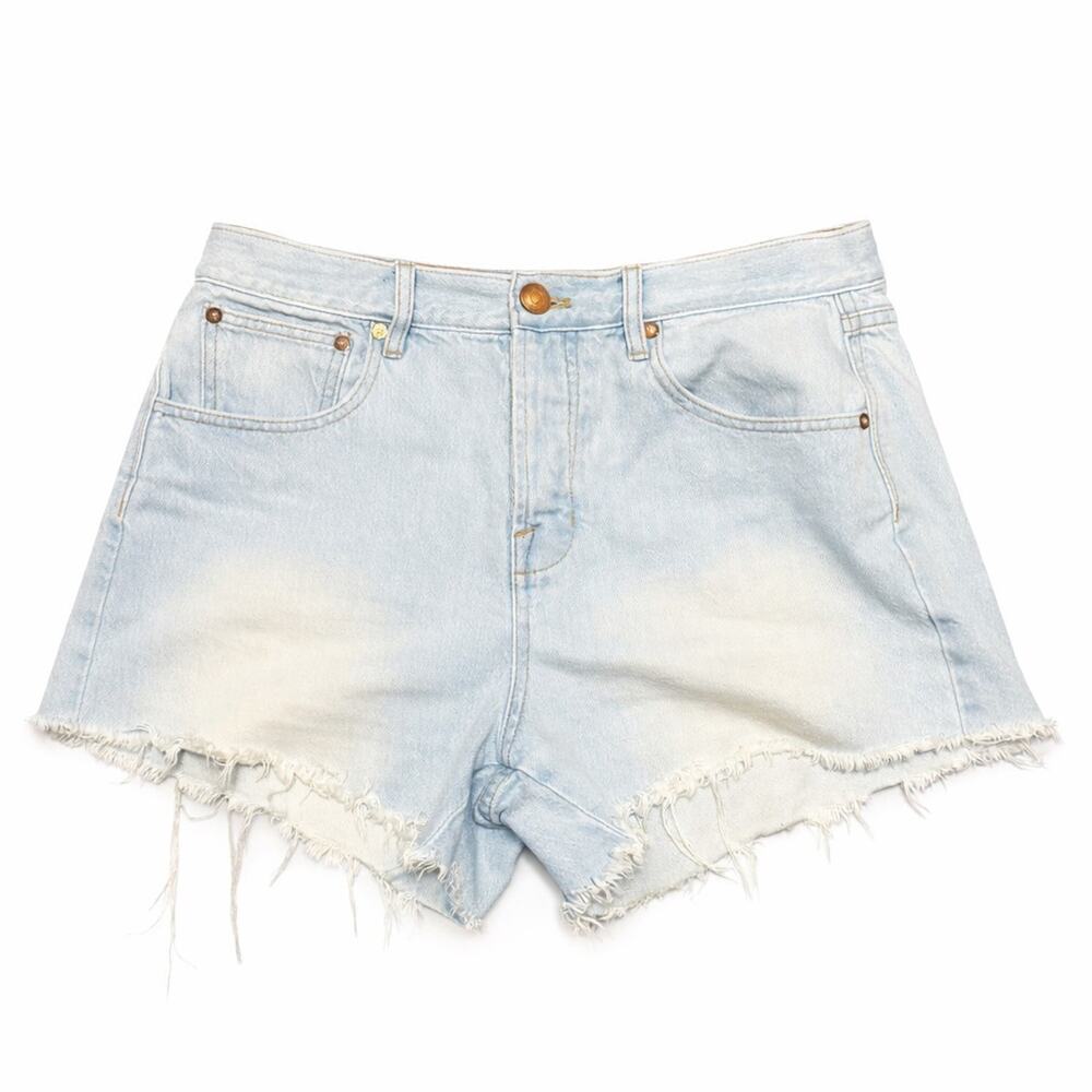 AYR Cut Off Shorts, Blue Denim, Button Fly, 100% Cotton, Size 29, Light Wash